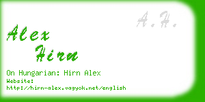 alex hirn business card